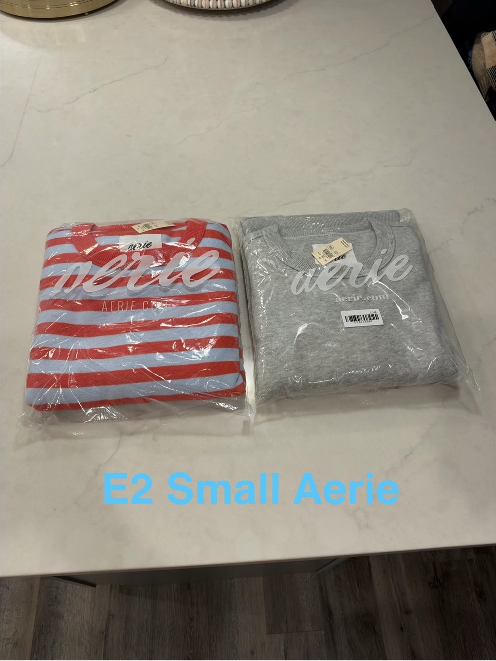 aerie Women's Striped Red & Blue Sweatshirt and Heather Gray Crew size XS & S - Picture 1 of 4